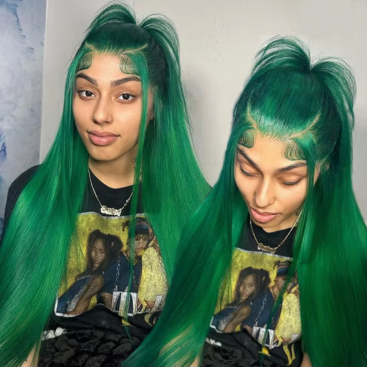 Green 13x6 HD Lace Wig – 12A Grade Human Hair