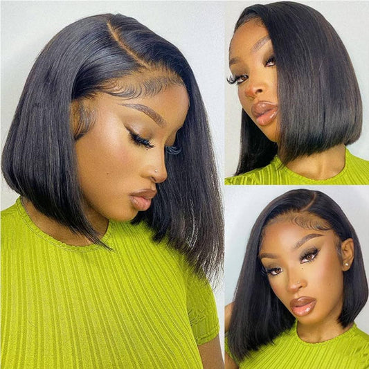 Sleek Bob 13x6 HD Lace Wig – 12A Human Hair